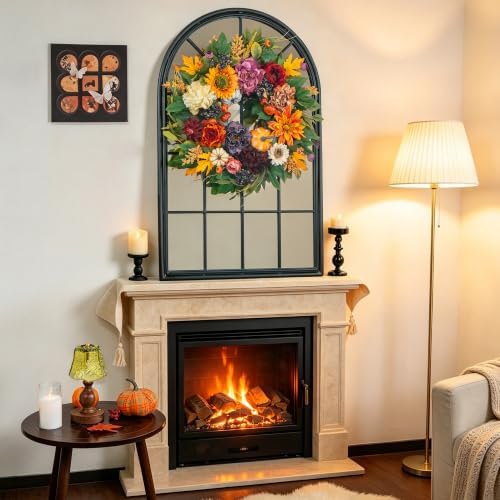 24 Inch Fall Wreaths for Front Door, Autumn Harvest Wreath, Porch Decor - Image 6