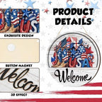 16 Pcs Interchangeable Welcome Sign for Front Door, Wood Hanging Decor，1 - Image 3