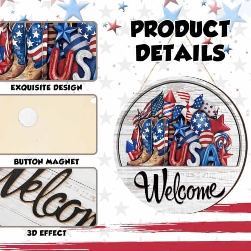 16 Pcs Interchangeable Welcome Sign for Front Door, Wood Hanging Decor，1 - Image 3
