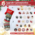 Personalized Christmas Stockings with Embroidered Name & Monogram,Custom Knit Christmas Stocking for Kids Girl Family,5 Pack 19.7” Large Xmas Stockings for Fireplace or Holiday Decor - Image 4