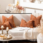 BlissBlush Decorative Lumbar Throw Pillow Covers 12X20 Set of 2, Brick Red Rust Boho Farmhouse Cushion Cover, Soft Accent Pillowcase for Couch Sofa Bed Living Room Home Décor - Image 4