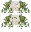 Suncalla 2 Pcs Artificial Peony Eucalyptus Floral Swag for Arch,White by Unknown