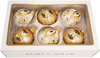 Kurt S. Adler 80MM Glass Gold and White Deco Ornament Set, 6 Piece Set by KurtSAdler