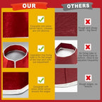 Christmas Tree Collar, 26.3" Red Velvet Foldable Tree Ring Skirt for Pencil Tree, Rustic Farmhouse Tree Stand Base Cover for Artificial Trees, Xmas Holiday Home Décor - Image 3