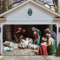 Christmas Garage Door Banner Decoration Large Christmas Garage Cover for Indoor Outdoor Holiday Party Supplies, 7 x 16 ft Nativity Scene Ornaments Backdrop Sign, H by Unknown