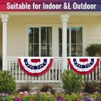 American Bunting Flags Outdoor - 1.5x3 Ft USA Patriotic Pleated Half Fan Banner Flag for Outside 4th of July Porch Decorations 6 pack - Image 5