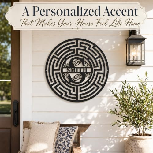 Custom Family Name Metal Wall Decor With Monogram Initial - Image 3