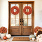 24 Inch Fall Wreaths for Front Door, Autumn Floral Outdoor Wreath - Image 4