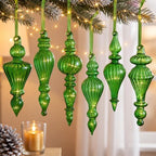 Sotiff 6 Pcs Mercury Glass Christmas Ornaments, Vintage Finial Decorations by Sotiff