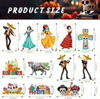 12 Pcs Day of the Dead Yard Signs, Dia De Los Muertos Sugar Skull Decor - Image 2