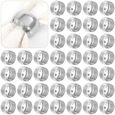 100 Pcs Silver Napkin Rings Metal Napkin Holder Rings Decoration by REWOMC
