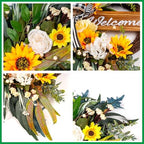 22 in Welcome Sign Wreath for Spring Summer Outdoor Indoor - Image 2