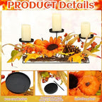 Yaomiao Thanksgiving Fall Table Centerpiece Candle Holders Metal Rustic - Image 3