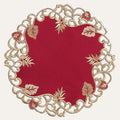 Decozen Set of 12 Doilies for Table, Lace Doilies Rustic Farmhouse Kitchen Dining Table Centerpiece Decor, 15 Inch Gold Burgundy Round Placemats for Home, Valentines Day Gifts, Valentines placemats by Decozen