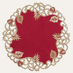 Decozen Set of 12 Doilies for Table, Lace Doilies Rustic Farmhouse Kitchen Dining Table Centerpiece Decor, 15 Inch Gold Burgundy Round Placemats for Home, Valentines Day Gifts, Valentines placemats - Image 6