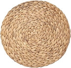 6 Pack 13.8" Woven Placemats, Natural Hand-Woven Water Hyacinth Placemats, Round Braided Rattan Tablemats for Dining Table, Large Weave Round Place Mats Heat Resistant Non-Slip Table Mats, 13.8 Inch - Image 6