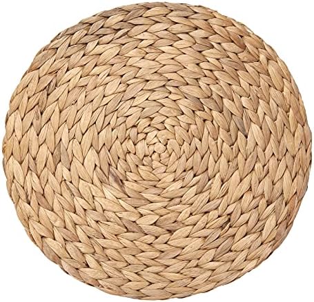 6 Pack 13.8" Woven Placemats, Natural Hand-Woven Water Hyacinth Placemats, Round Braided Rattan Tablemats for Dining Table, Large Weave Round Place Mats Heat Resistant Non-Slip Table Mats, 13.8 Inch - Image 6