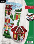 Bucilla Felt Applique 18" Stocking Making Kit, Christmas Town, Perfect for DIY Arts and Crafts, 89528E by Bucilla