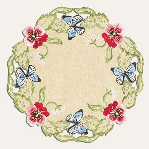 Decozen Set of 8 Doilies for Table, Lace Doilies - Rustic, Crochet, Farmhouse, Kitchen, Round Table Placemats - Valentines Day Decorations - 15 inch Gold Beige, The Maliana Collection - Image 4