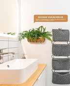 AceList Wall Hanging Basket, Boho Style Hand-Woven Hanging Storage Baskets - Set of 2, Ideal for Boho Room Decor, Kitchen, Garden, and Living Room - Image 4