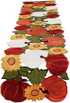 OWENIE Thanksgiving Fall Table Runner - 108 Inches, Harvest Pumpkins Autumn Decor, Extra Long Farmhouse Runner, 13 x 108 Inches by OWENIE