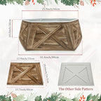 OurWarm 31 inch Christmas Tree Collar, Large Hexagon Fabric Tree Ring Collapsible Trees Skirt, Rustic Double-Sided Christmas Trees Box Base for Home Festive Xmas Decorations - Image 2