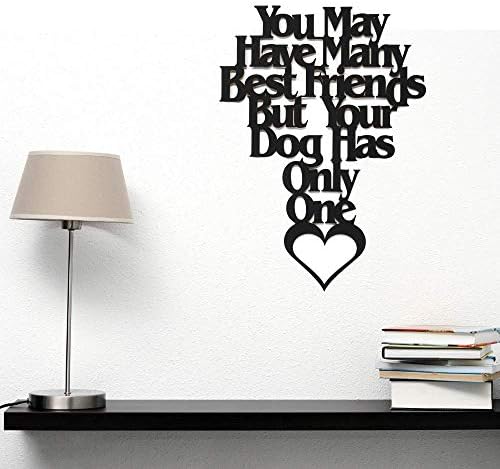 Wall Word Art Decorative Wood Sign for Pet, Dog, Cat, Horse, Pig, Animal Lovers with Fun Sayings and Quotes (You May Have Many Best Friends But Your Dog Has Only One) - Image 2