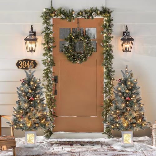 3FT Mini Christmas Tree with Battery Operated Lights for Holiday Decor - Image 3