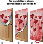 Qilmy Valentine's Day Love Heart Door Cover Washable High Elastic Fabric Waterproof Front Festive Door Cover for Home, Indoor Outdoor Party Decoration,35 x 79 Inch - Image 2
