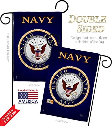 Navy Garden Flag - Pack Armed Forces USN Seabee United State American Military Veteran Retire Official USA Vintage Applique - House Decoration Banner Small Yard Gift Double-Sided Made In 13 X 18.5 - Image 3