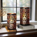 3PCS Candlestick Candle Barrels Moroccan Style Retro Lanterns Projection Lights Hollowed-Out Decorations Home Ramadan Hanging Outdoor Indoor Courtyard Porch Festival Weddings - Image 3