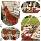 12 Pack Terracotta Cheesecloth Table Runner 35x120 Inch Rust Gauze Burnt Orange Cheese Cloth for Wedding Baby Bridal Shower Party Centerpiece Sheer Home Decorations - Image 5