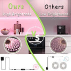 2 Set 30 FT Pink Led Lights Strip for Bedroom Decor Rope Lights Easy DIY Princess Bathroom Cuttable Strip Lights for Baby Room Living Room Kitchen Ceiling Wall Vanity Mirror Decoration - Image 3