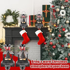 Therwen 2 Pcs Christmas Stocking Holders Lantern, LED, Xmas Tree, Black - Image 3