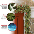 National Tree Company 9ft Pre-Lit Crestwood Spruce Christmas Garland - Image 5