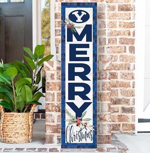 KH Sports Fan Brigham Young Cougars Holiday Porch Leaner, 11x46 Inches, Cougars Outdoor Christmas Sign; Display Some Holiday Cheer with This Brigham Young Cougars Christmas Sign - Image 2