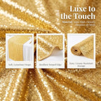 ShinyBeauty Gold Sequin Table Runner 12x108 Inch 20 Packs for Party Wedding - Image 5