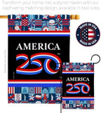 America 250 Flag Birthday July 4th Garden Stand Set Porch Lawn Tapestry Official Licensed Merchandise Grave Yard Decor Canvas Prints Textile Woven Poster USA 250th Anniversary Decoration Gift - Image 4