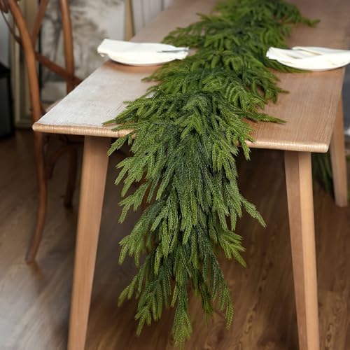 Lifelike Touch Artificial Norfolk Pine Garland for Christmas (16FT 1PCS) - Image 2