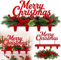 Novabright 14" Merry Christmas Stocking Holder for Mantle, 4 Iron Hooks by Unknown