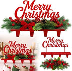 Novabright 14" Merry Christmas Stocking Holder for Mantle, 4 Iron Hooks by Unknown