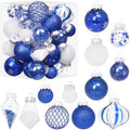34PCS Blue/White Christmas Ball Ornaments Set for Tree Decorations by MoonXmas