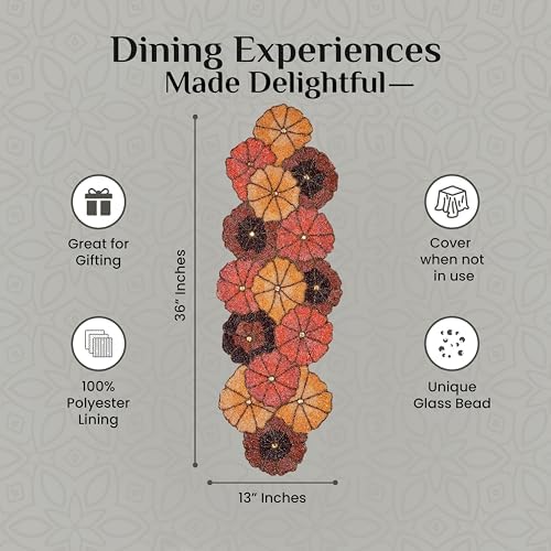 CLEENTABLE Multicolor Beaded Table Runner, 36 in, Farmhouse Holiday - Image 3