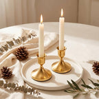 24Pcs Brass Gold Taper Candle Holders Small Low Candlestick Holders - Image 5