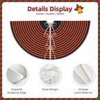 Christmas Tree Skirt 48 Inch, Navy Blue and Orange Striped Holiday - Image 6