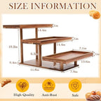 Sintuff 3 Tier Acacia Wood Cupcake Stand, Tiered Dessert Display Tray - Image 2