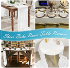 15 Pack White Cheesecloth Table Runner 17 x 108 inch Cheese Cloth Table Runners 9ft White Table Runner Rustic Romantic Sheer Gauze Runner for Wedding Party Baby Shower Table Decoration - Image 7