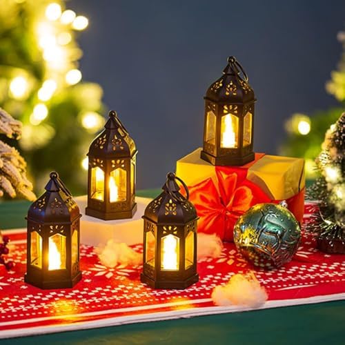 Hewory 20PCS Black Mini Halloween Lanterns for Centerpieces with LED Candle - Image 2