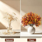 30PCS Fall Artificial Flowers Baby Breath, Burgundy & Orange Fall Flowers - Image 6