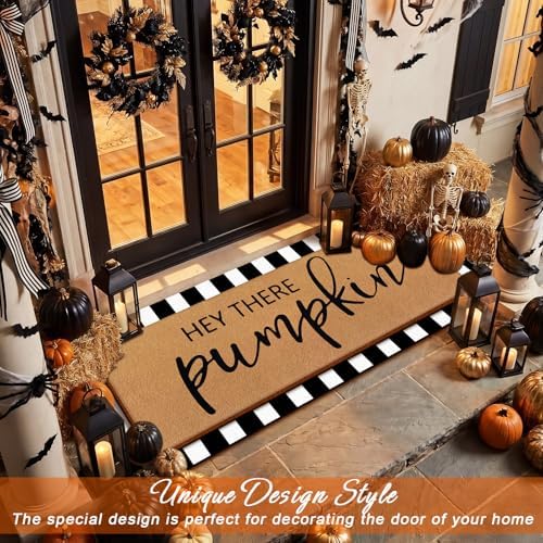 Tinideya 2 Pcs Large Halloween Layered Doormat Pumpkin Front Door Mat - Image 4